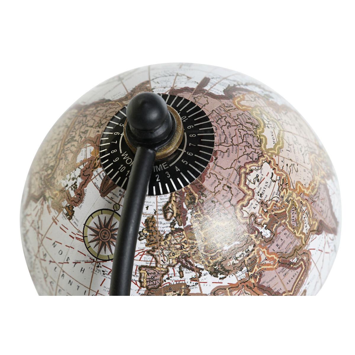 Dekorativ globus - Hvid/Brun, vintage look