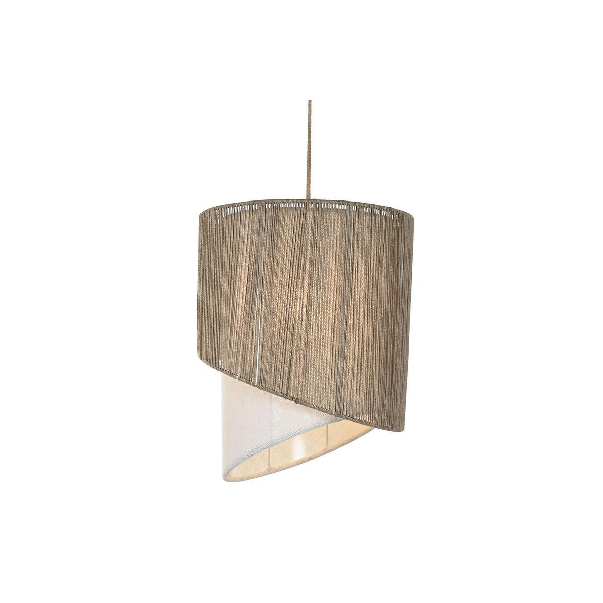 Loftslampe - brun jute og metal, E27, 40 × 40 × 50 cm