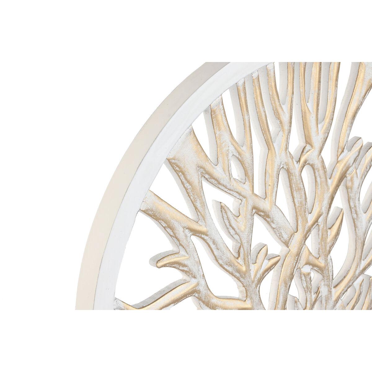 Dekorativ vægfigur - hvid/beige træ (MDF)