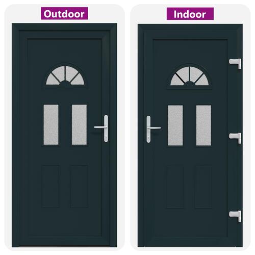 Hoveddør Antracitgrå 110 x 210 cm PVC