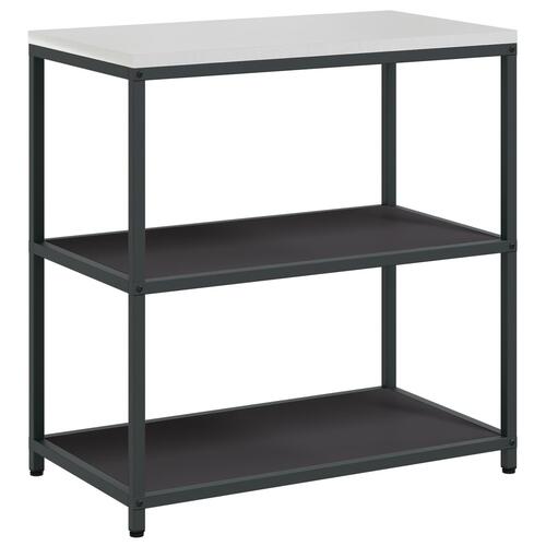 Køkkenopbevaringssæt med hylde med opbevaring med dør 3 stk Sort 210 x 50 x 92 cm