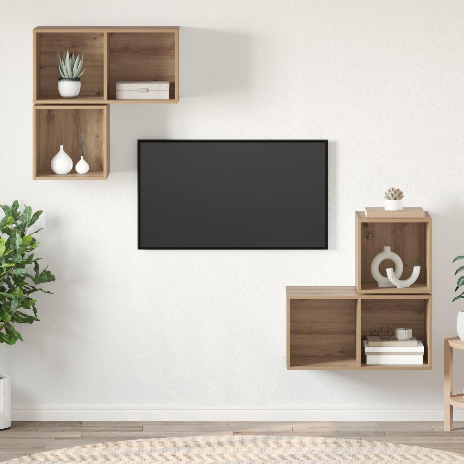 TV Skab Sæt 4 stk artisan eg 37 x 37 x 72 cm Konstrueret træ