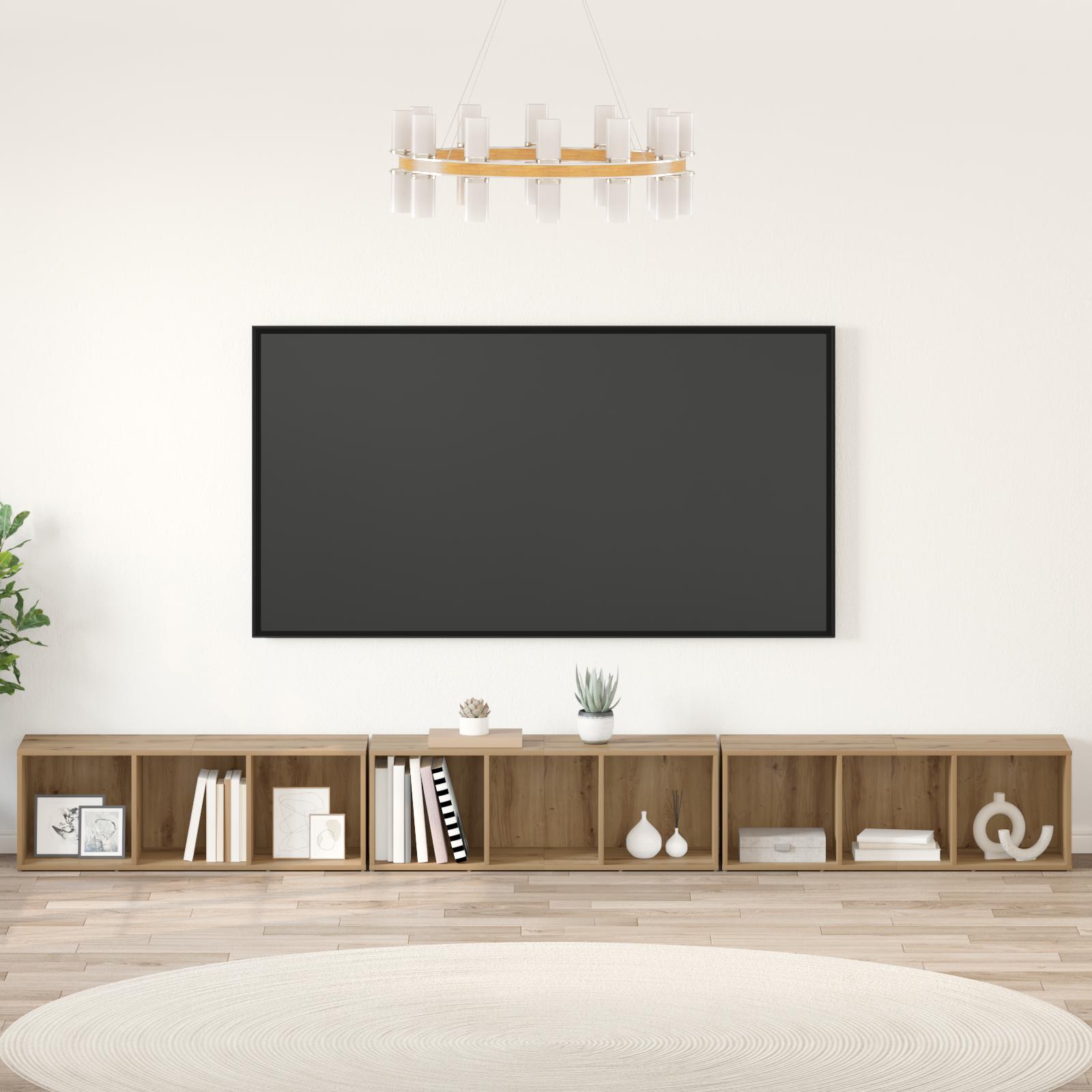 TV-skab 3 stk artisan eg 37 x 35 x 107.5 cm Ingeniørtræ