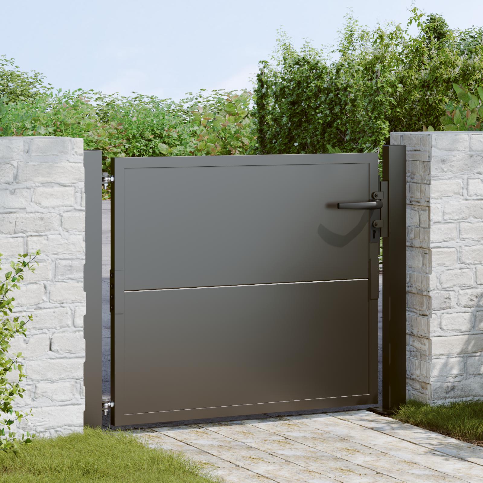 Haveport, Haveport 105x200 cm Corten Stål Sort 100 x 100 cm billede