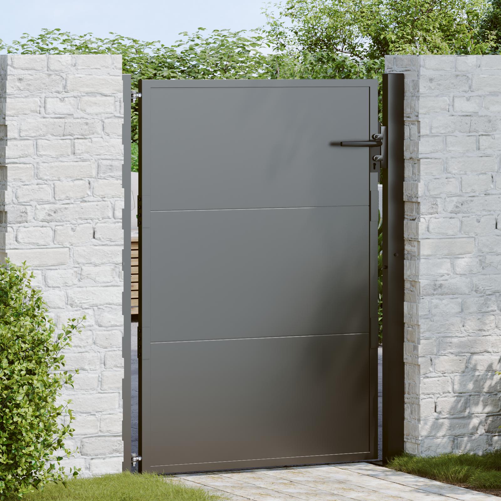 Haveport, Haveport 105x200 cm Corten Stål Sort 100 x 150 cm billede