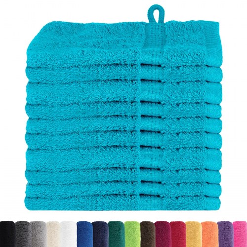 Vaskeklude 10 stk Turkis 15 x 21 cm Bomuld