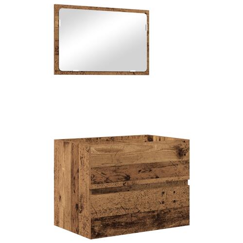 Badeværelsesmøbel sæt 3 stk Gammelt træ 60 x 38.5 x 45 cm