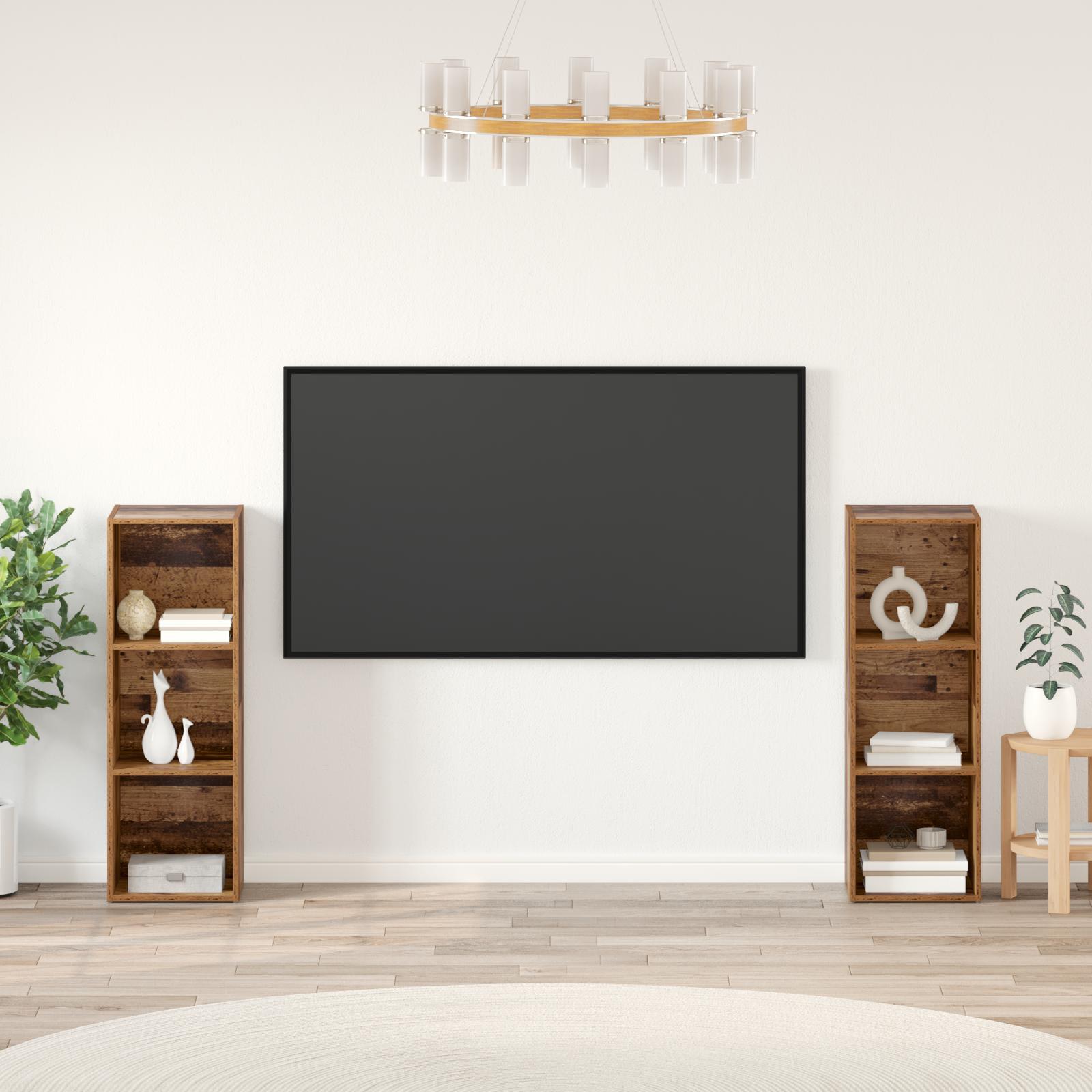 TV-møbelsæt 2 stk Gammelt træ 107 x 35 x 37 cm Konstrueret træ
