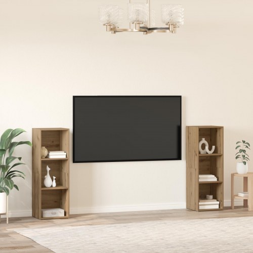 TV-møbelsæt med hylde 2 stk Artisan egetræ 107 x 35 x 37 cm