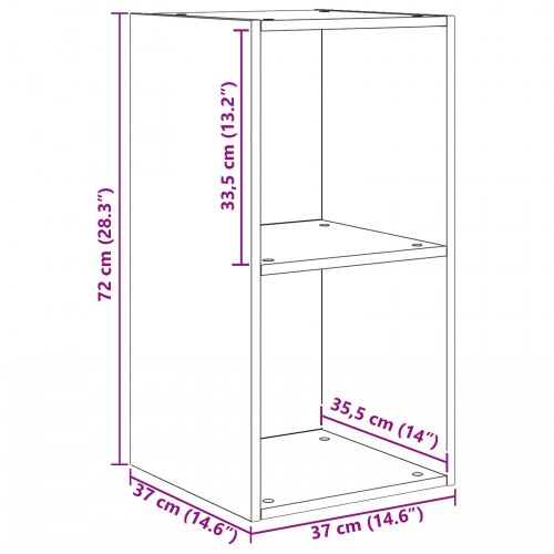 Væg TV Skab 2 stk Sort Eg 37 x 37 x 72 cm Konstrueret træ