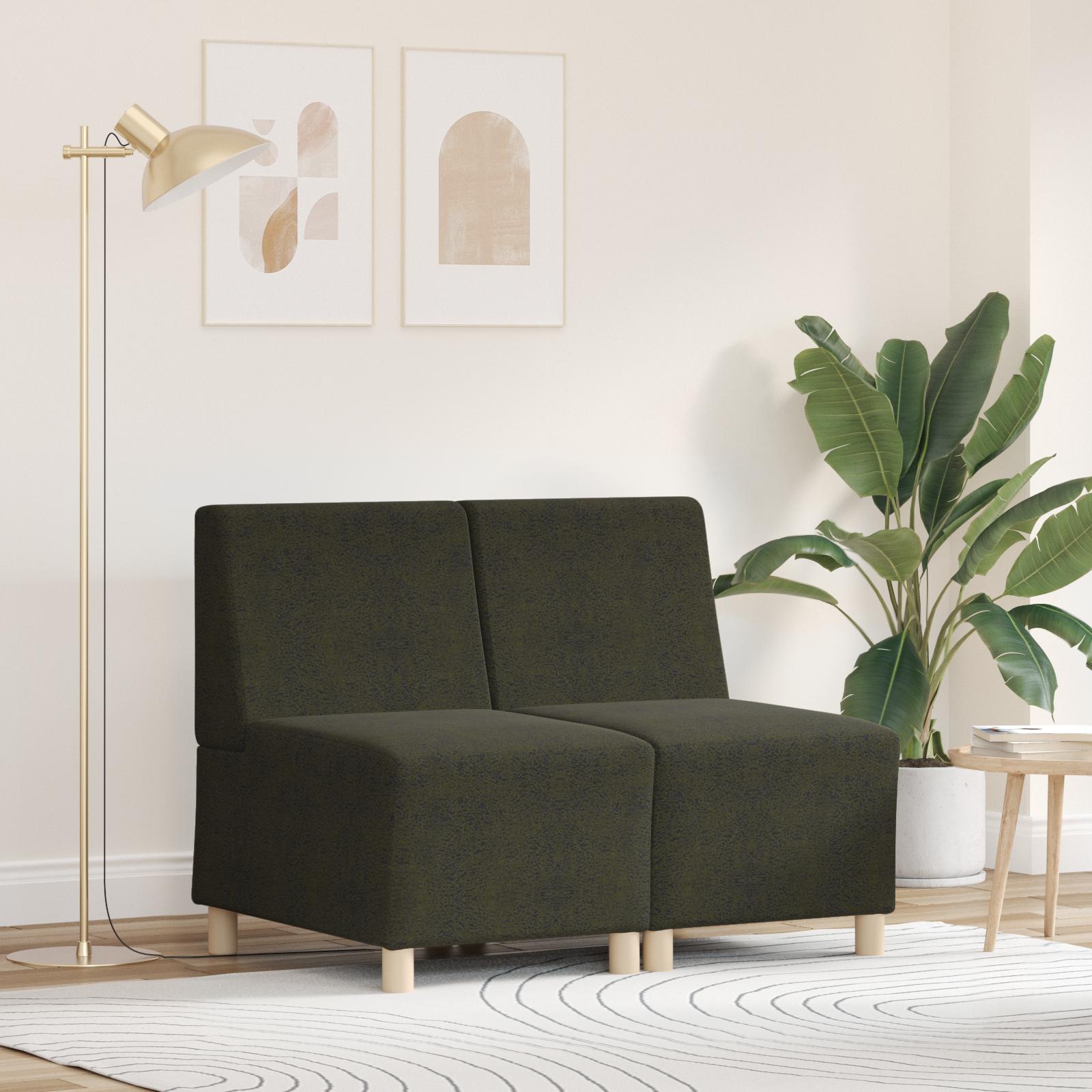 Sofa Stol med pude 2 stk Grøn 55 cm Faux suede læder