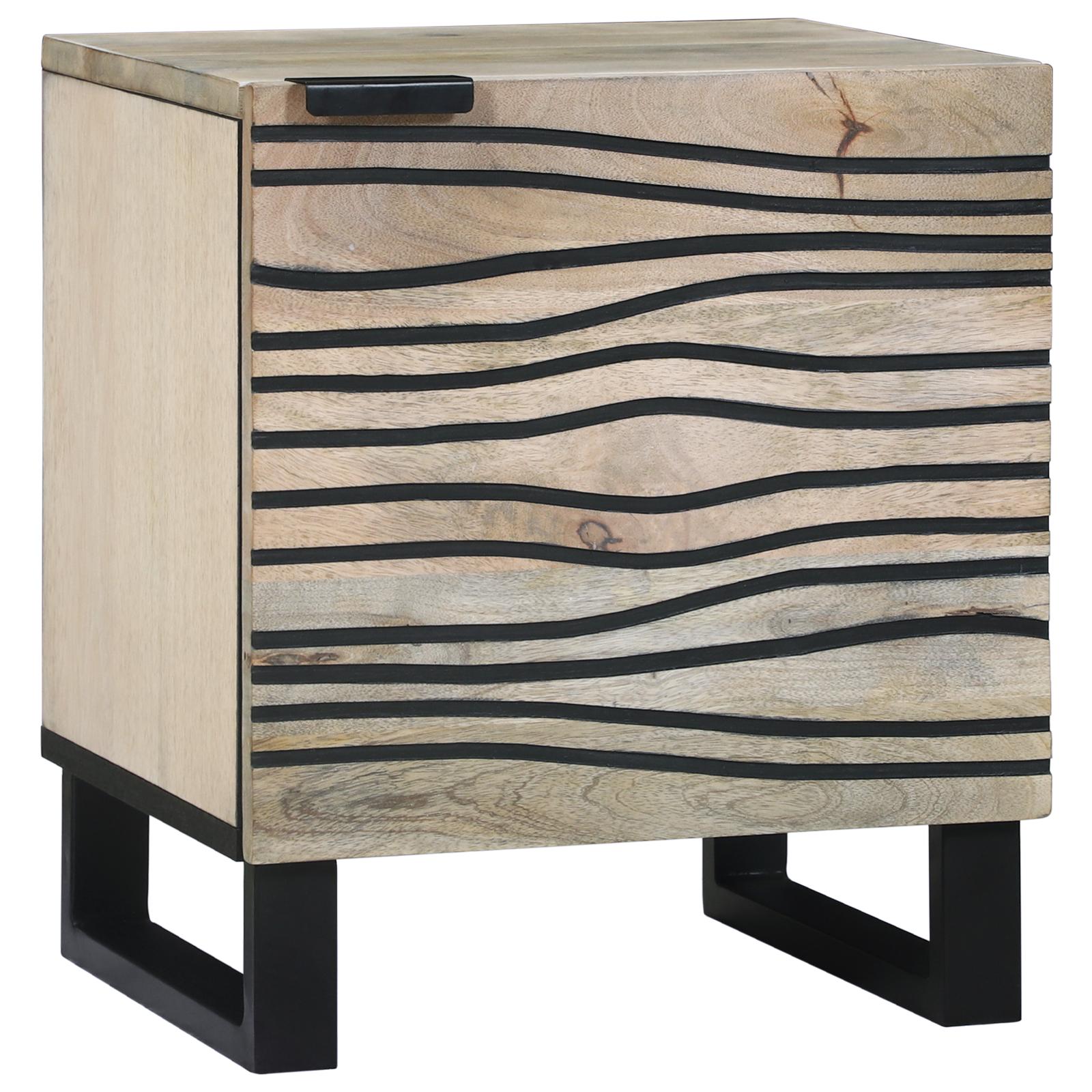 Sengeborde Naturfarvet 40 x 33 x 46 cm Massivt mangotræ billede