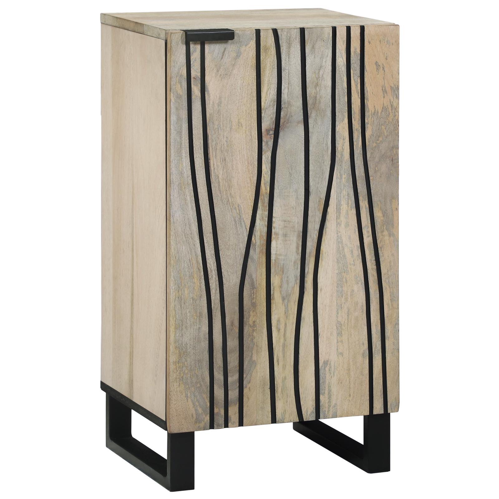 Sidebord Hvid 40 x 33 x 75 cm Massivt mangotræ billede