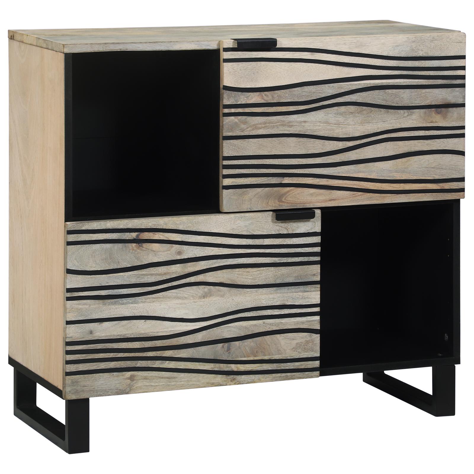 Sidebord Hvid 80 x 33 x 75 cm Massivt mangotræ billede