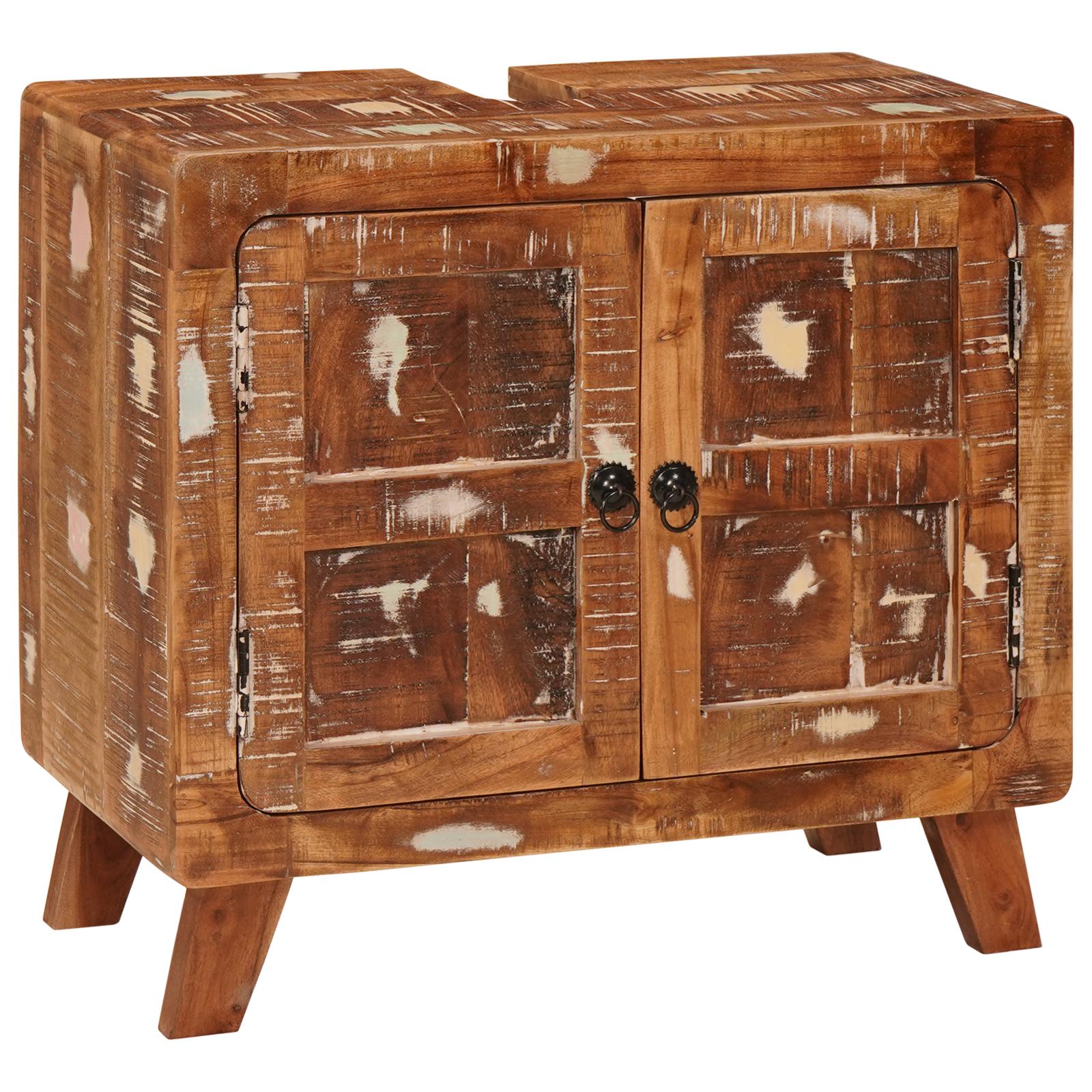 Badeværelsesskab Flerfarvet Massivt Mango træ, Ingeniør træ