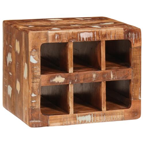 Vinfad med opbevaring Brun 44 x 30 x 35 cm Massivt genbrugs træ