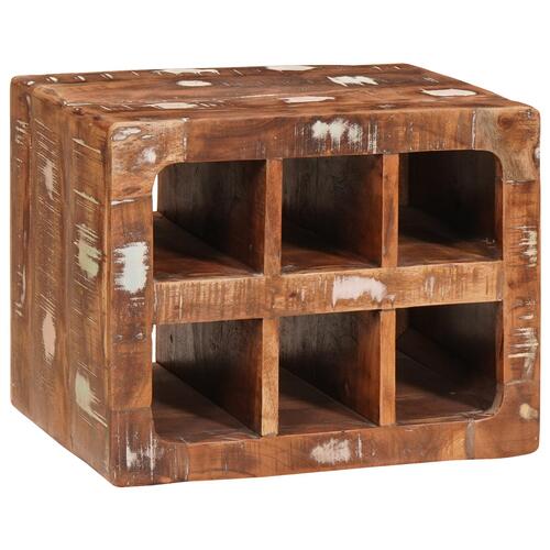Vinfad med opbevaring Brun 44 x 30 x 35 cm Massivt genbrugs træ