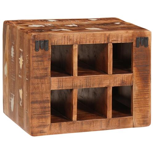Vinfad med opbevaring Brun 44 x 30 x 35 cm Massivt genbrugs træ