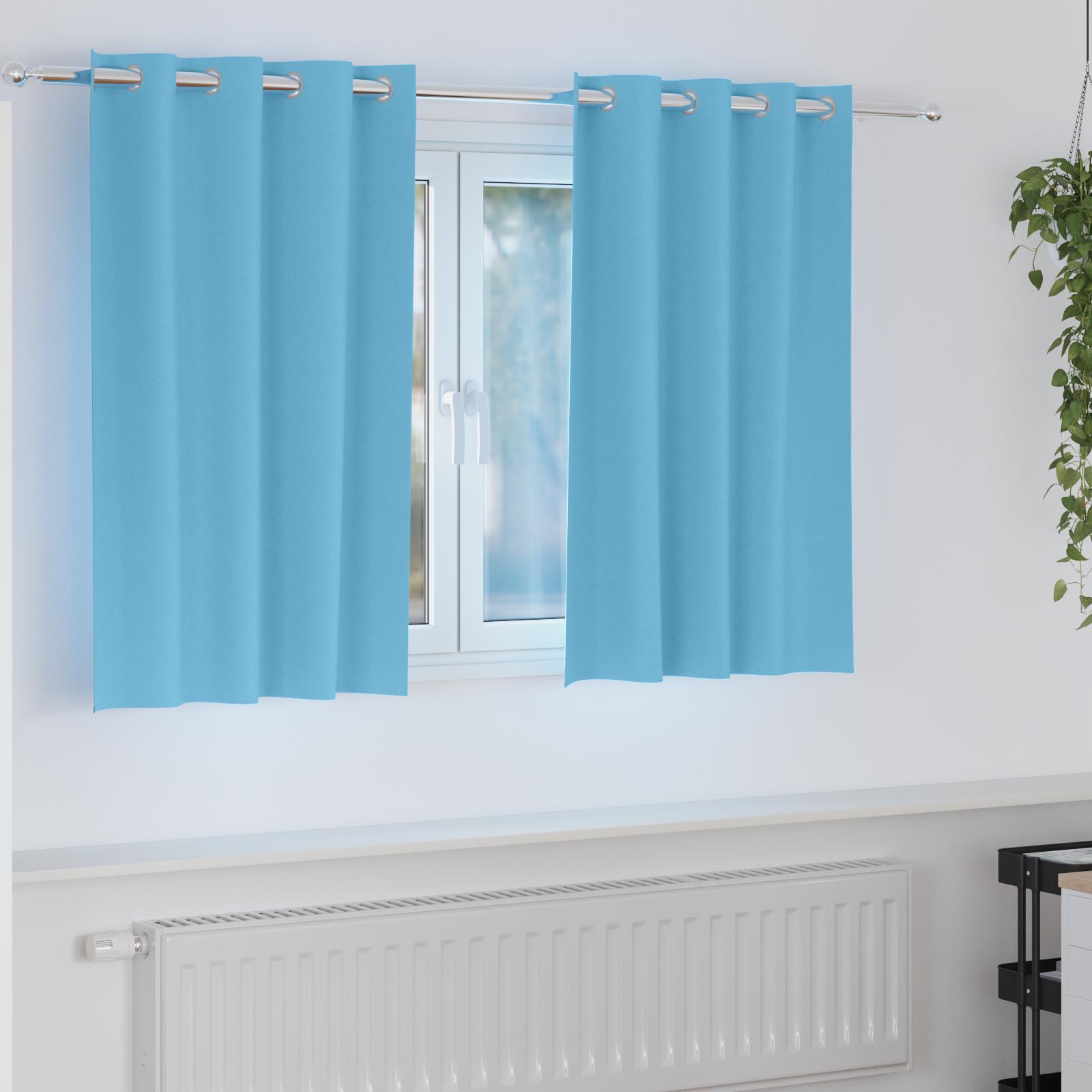 Mørklægningsgardiner med gardiner Lys blå Polyester billede