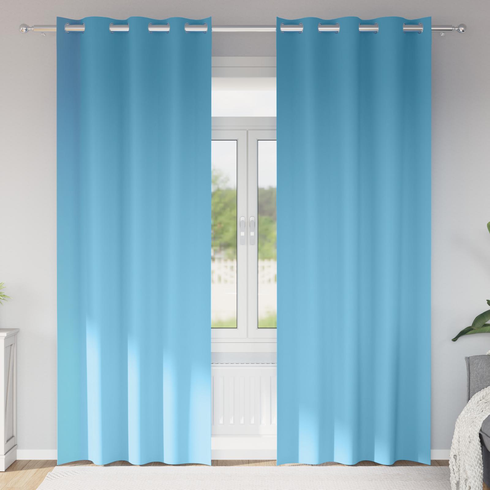 Mørklægningsgardiner med gardiner Lys blå Polyester billede