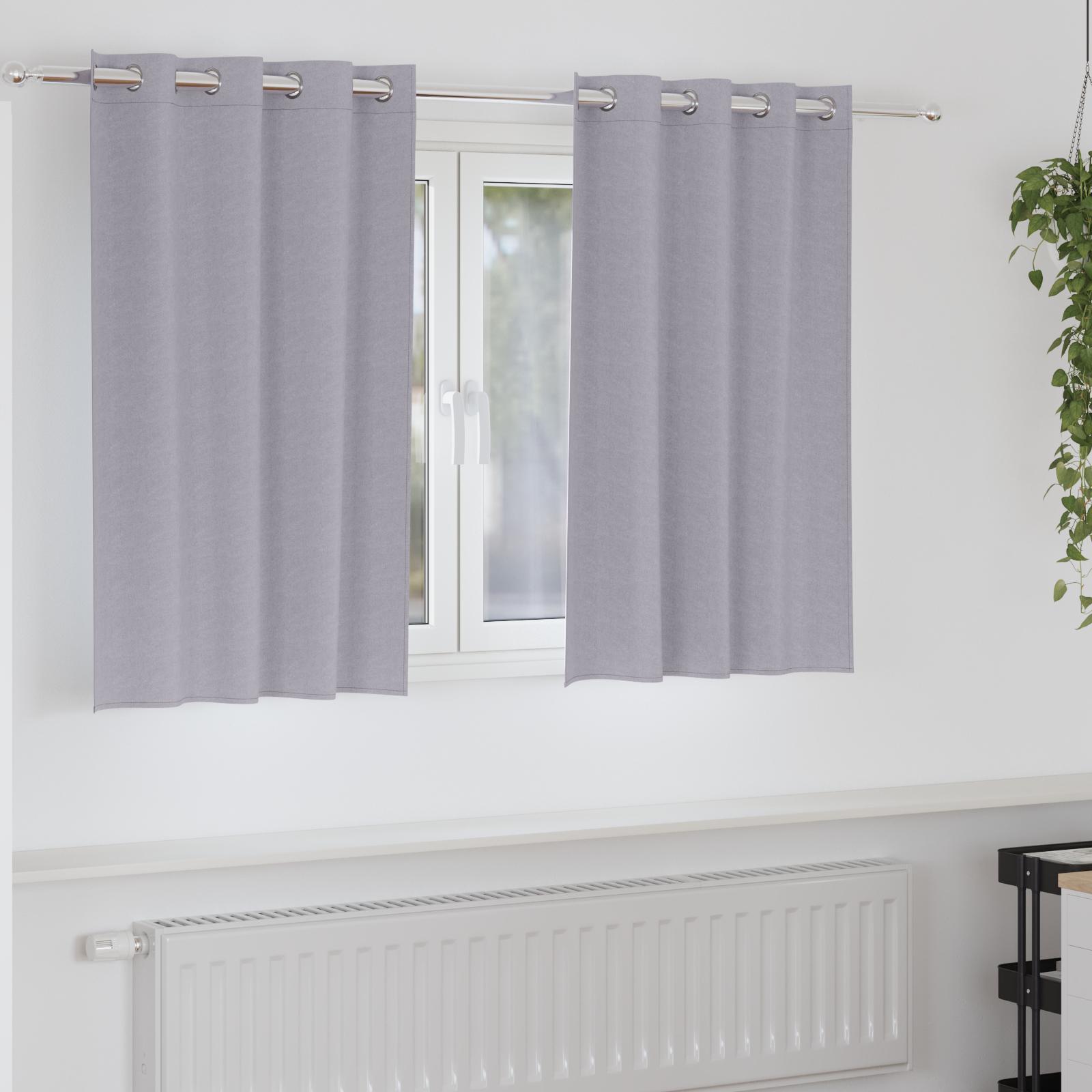 Mørklægningsgardiner med gardiner Metal Grey Polyester billede