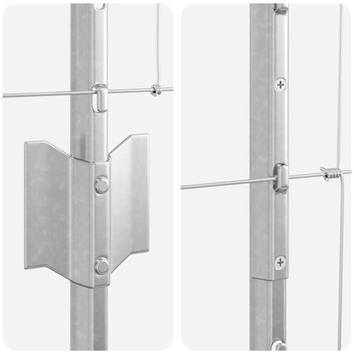 Hegnspæle 22 stk U-Kanal 100 cm Galvaniseret Stål&& Markhegn 1x25 m Galvaniseret Stål