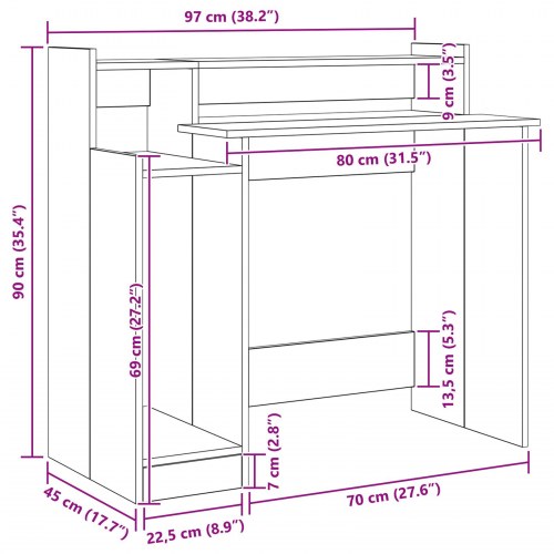 Bord Gammelt træ 97 x 45 x 90 cm Konstrueret træ