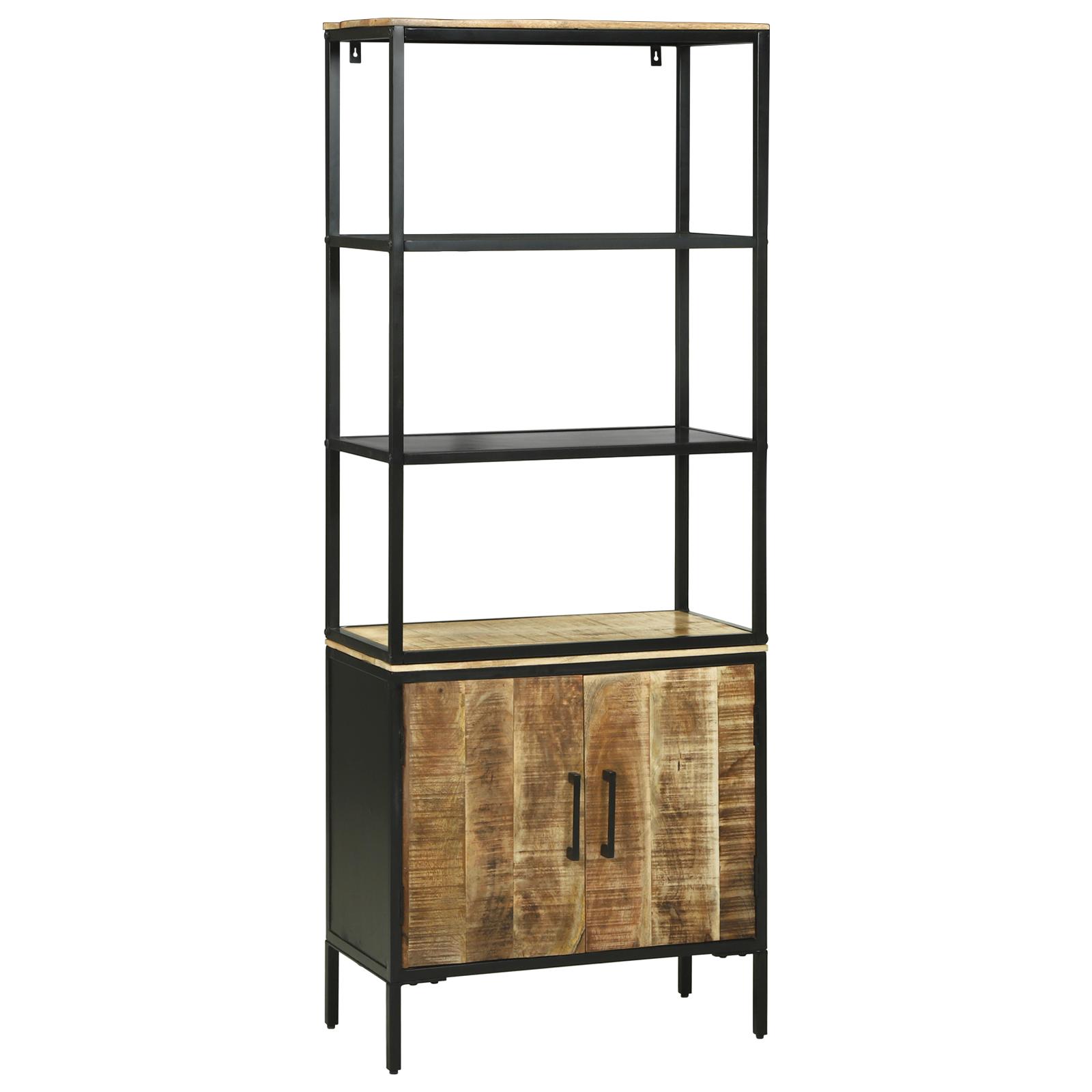 Højskab 70x35x180 cm Solid Grov Mango Træ&& Skab 70x35x70 cm Solid Grov Mango Træ&& Bogreol 70x35x110 cm Solid Træ Grov Mango