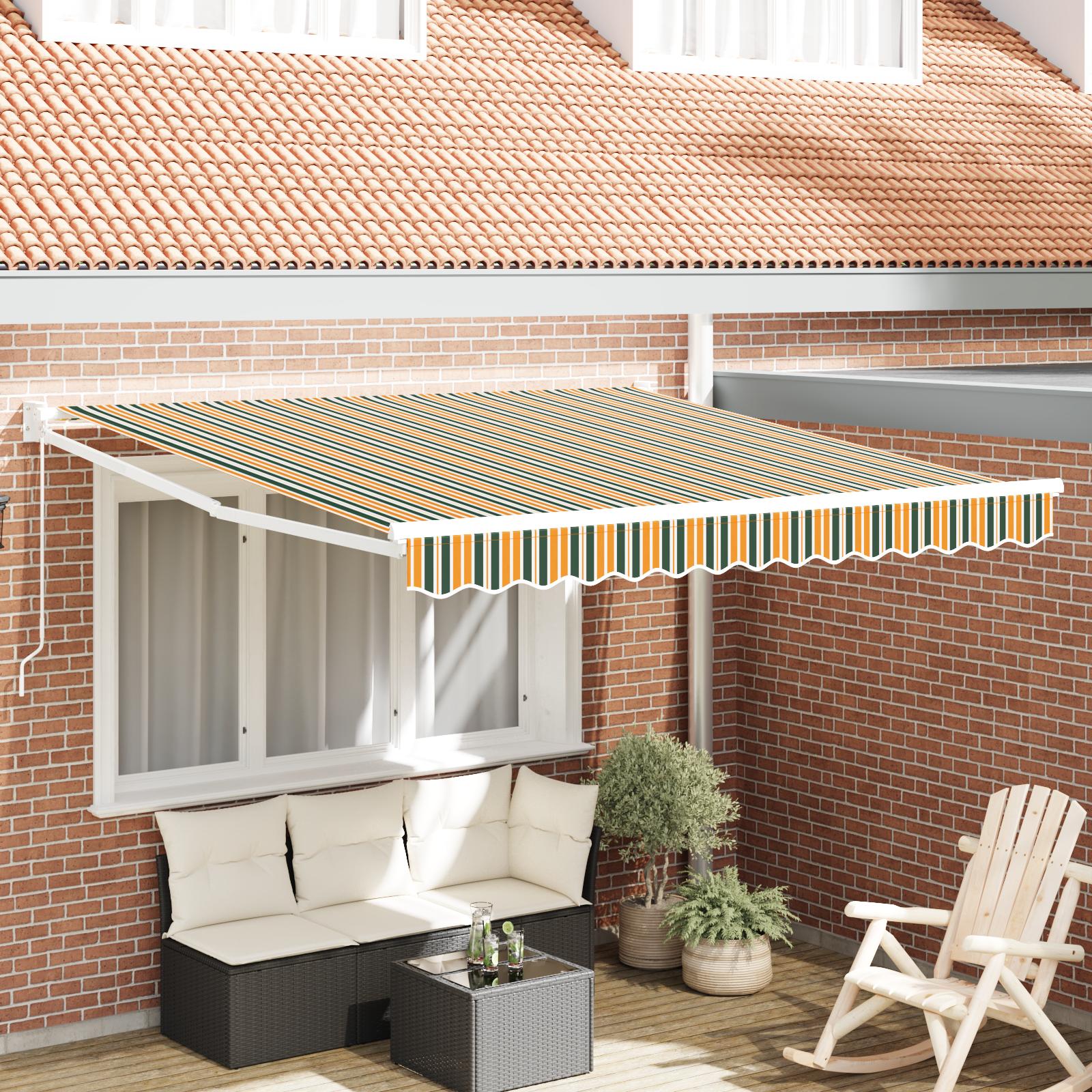 Utrækkelig Markise Grøn og gul 350 x 250 cm Stof billede