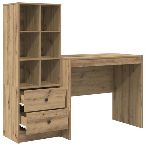 Skrivebord med Opbevaring Artisan Egetræ Konstrueret Træ
