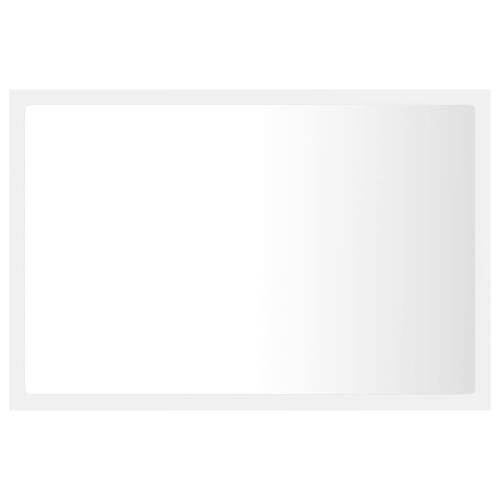 Badeværelsesspejl med LED-lys 60x8,5x37 akryl hvid (OUTLET B)