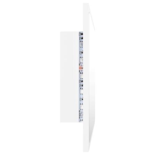 Badeværelsesspejl med LED-lys 60x8,5x37 akryl hvid (OUTLET B)
