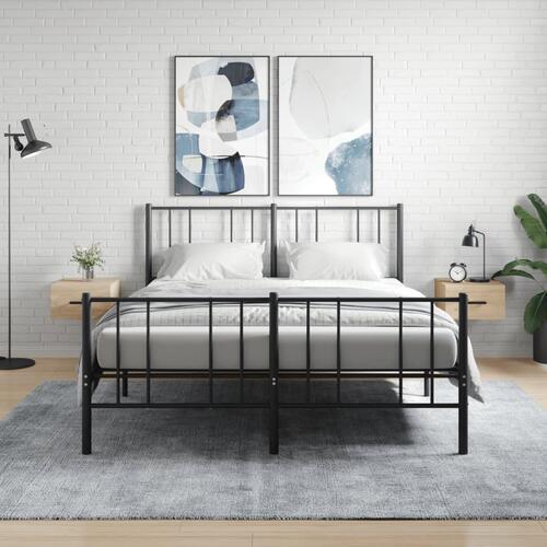 Væghængte sengeborde 2 stk. 35x35x20 cm sonoma-eg