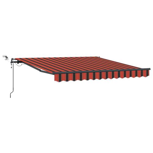 Automatisk Udtækkelig Markise med LED i Orange og Brun 300x250 cm
