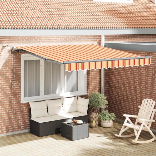Automatisk Udtækkelig Markise med LED Gul og Orange 300x250 cm