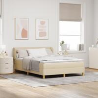 Box Spring Seng med Madras Creme 160x200 cm Stof