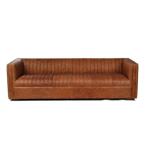 Sofa i brun læder - Urban, 4-personers, 246,5 × 92 × 73 cm