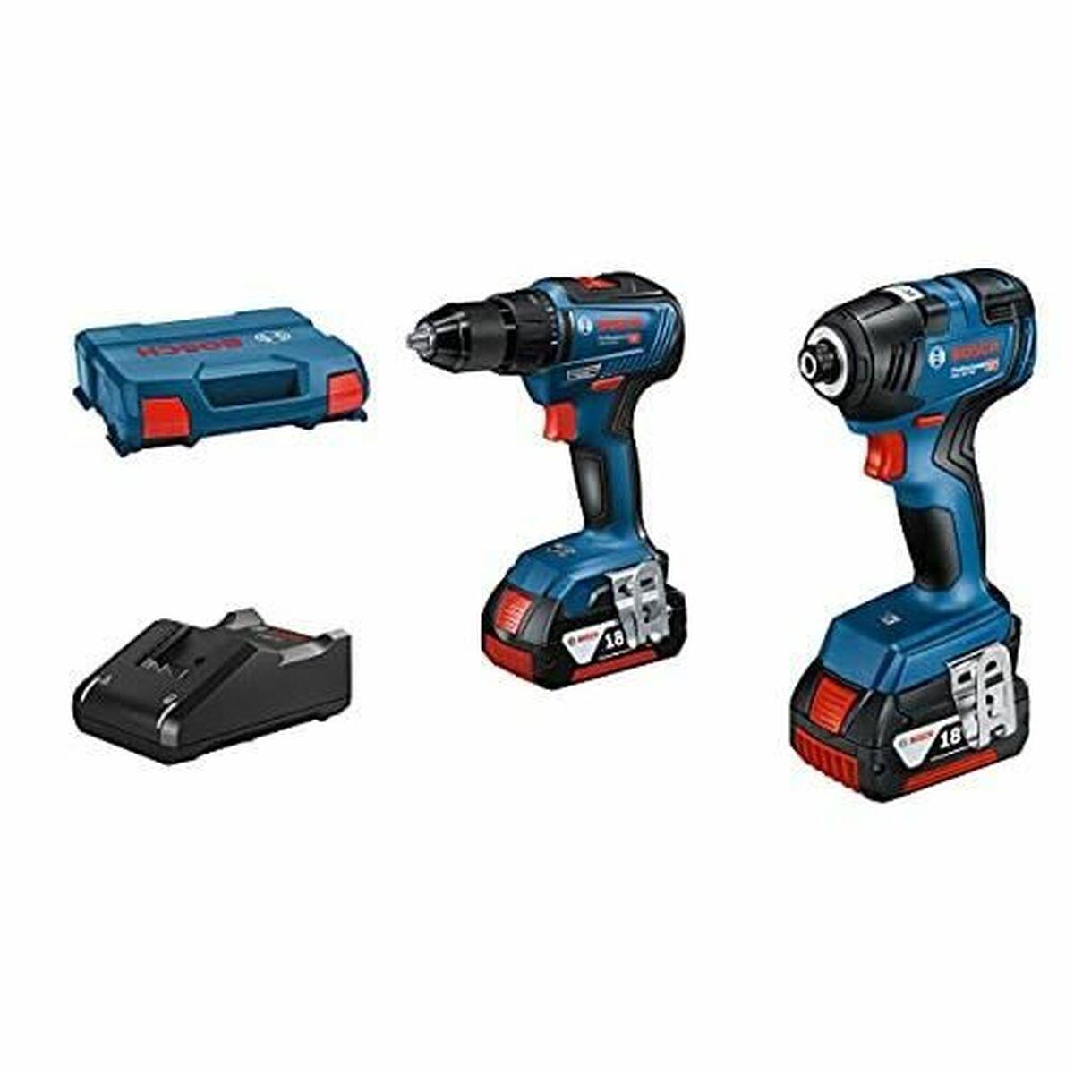 BOSCH 18V bore-/skruemaskine og slagskruer-sæt med 2x4,0 Ah og lader (GDR 18V-200 + GSR 18V-55)