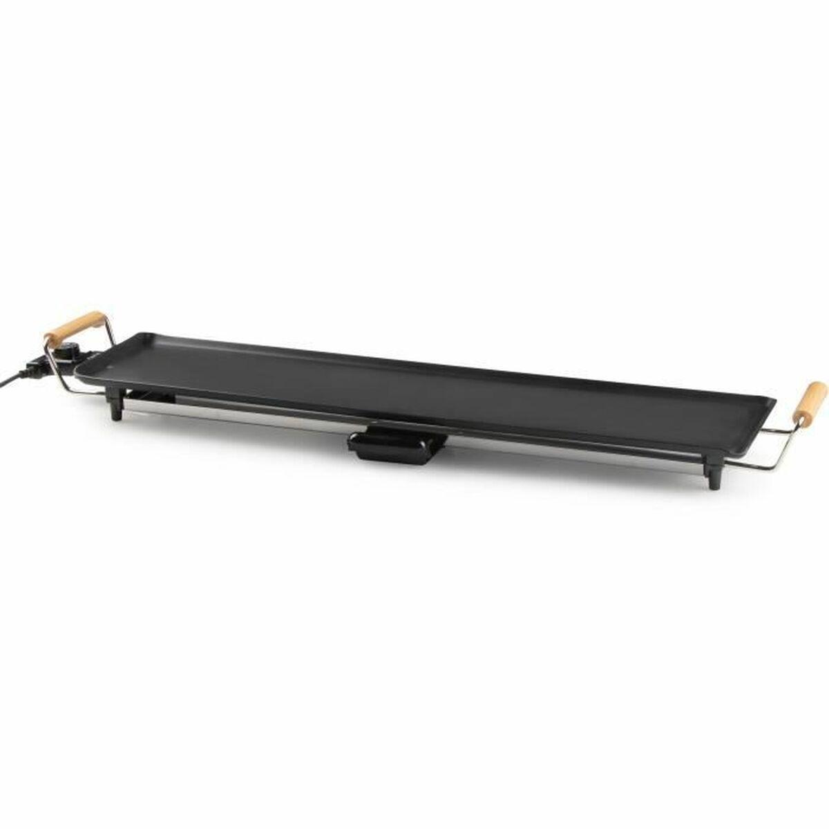 DOMO DO8313TP elektrisk bordgrill - Sort noir, XXL 90 × 22 cm, 1.800 W