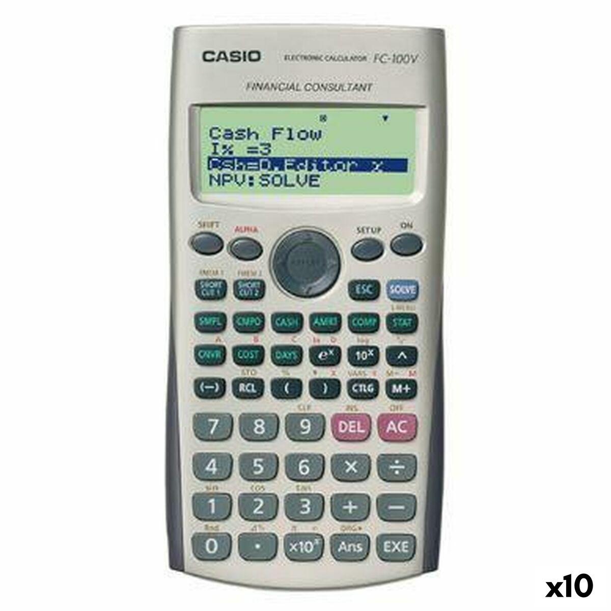 Casio FC-100V finanslommeregner - grå, 10-pak