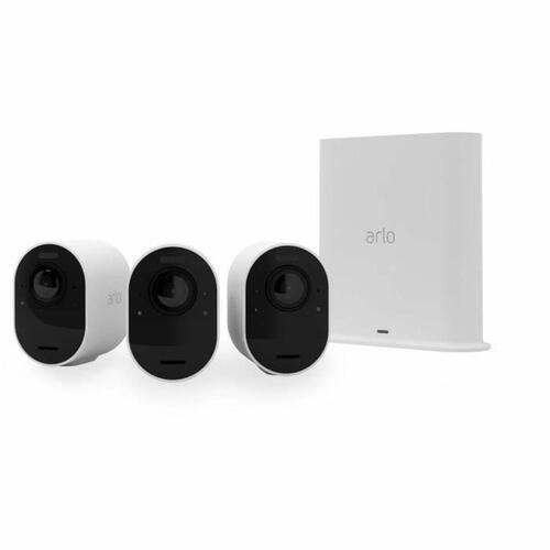 Arlo Ultra 2 overvågningskamera sæt - 3 kameraer, 4K, hvid
