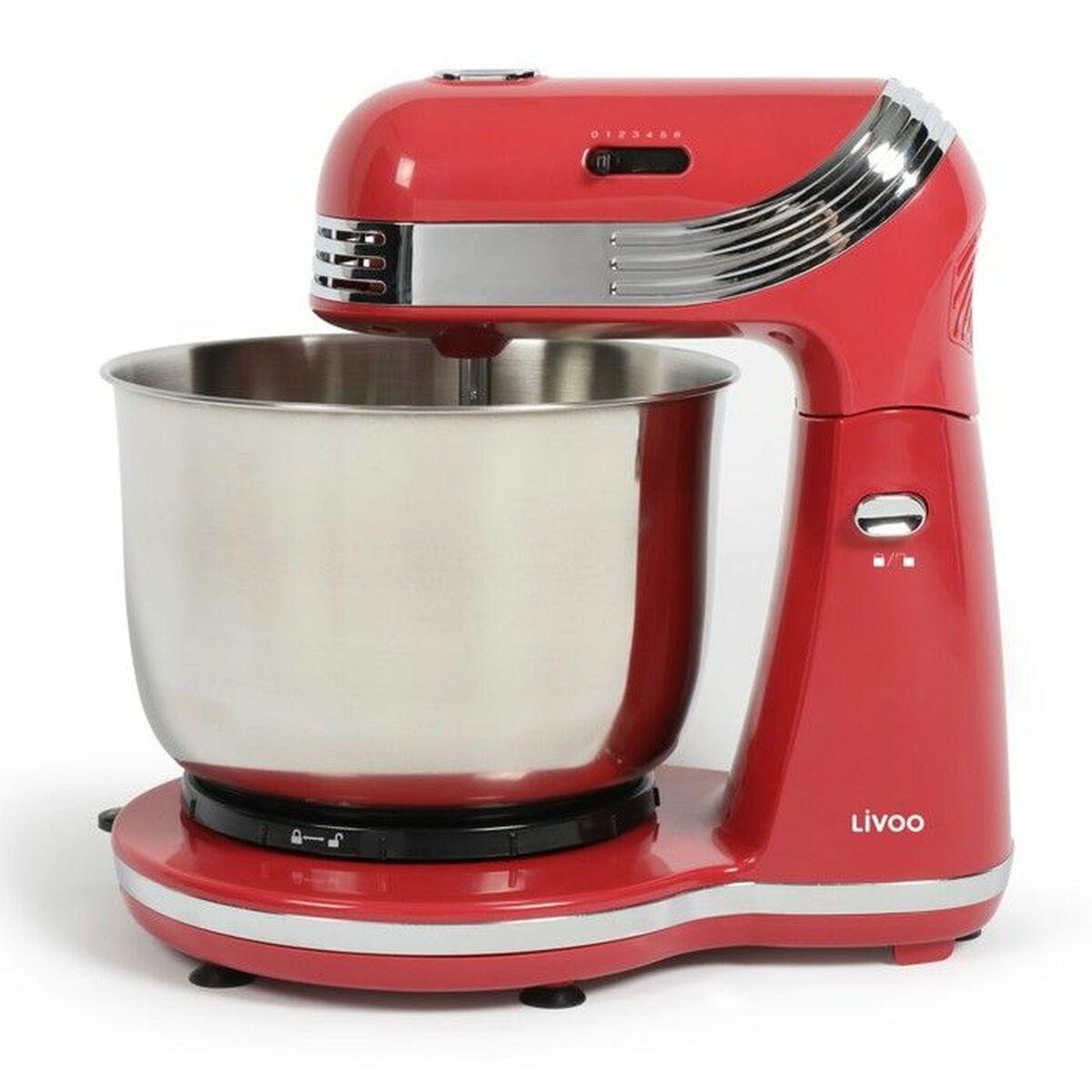 Livoo foodprocessor DOP137RC - chili-rød bage-robot