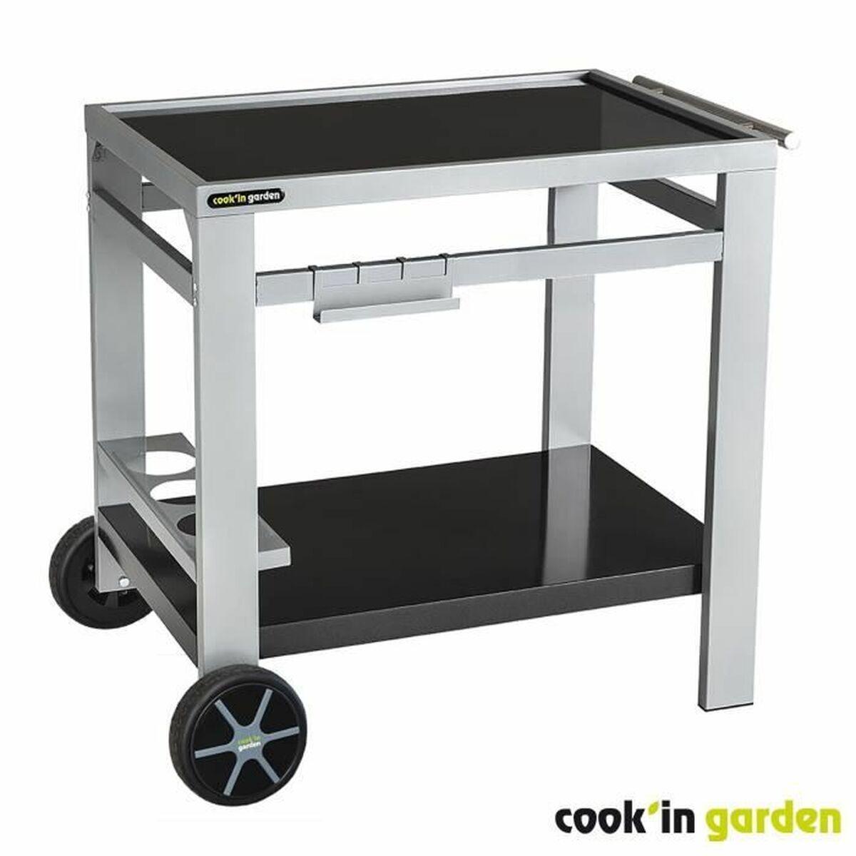 Cook'in Garden Media 80 serveringsvogn - sort, metal, 80 cm