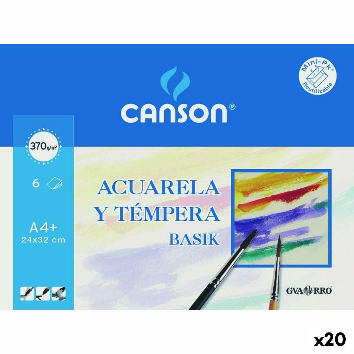 Canson akvarelpapir A4+ 370 g/m² - 6 ark (20 pk)
