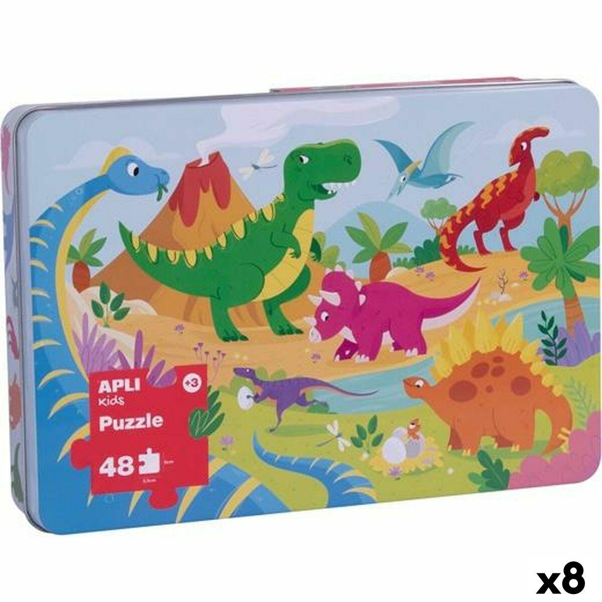 Apli puslespil - Dinosaurer, 48 dele, 48 × 32 cm (8 enheder)