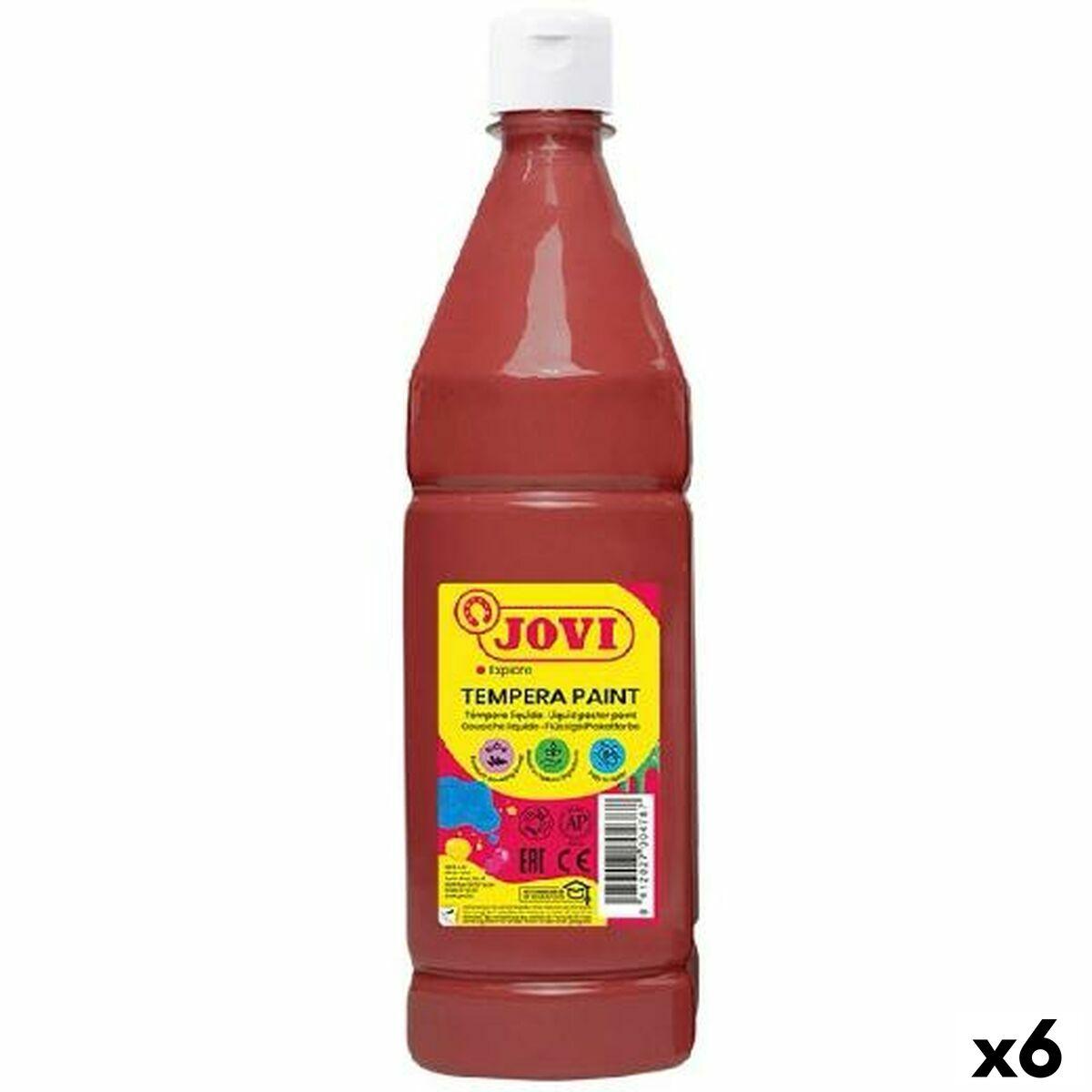 Jovi tempera-maling brun 1 l - pakke med 6