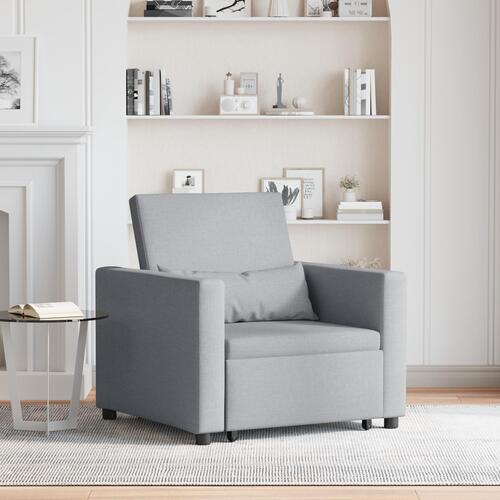 3-i-1 Enkel Sofa Seng Konverterbar Lysegrå Stof