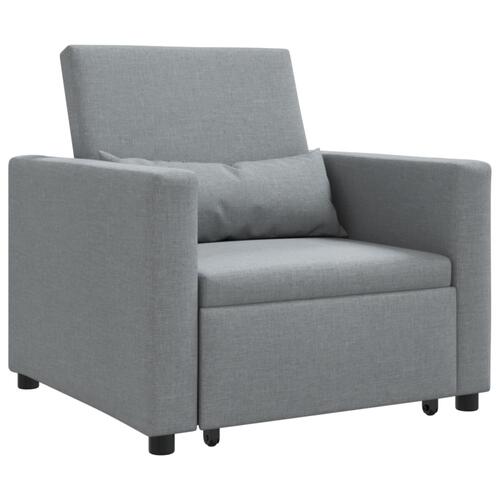 3-i-1 Enkel Sofa Seng Konverterbar Lysegrå Stof
