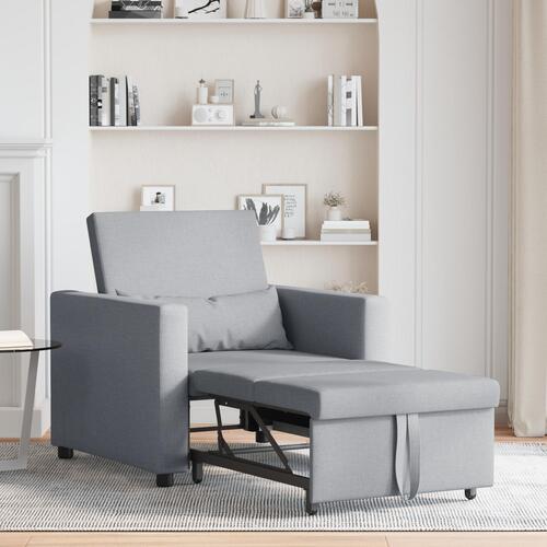 3-i-1 Enkel Sofa Seng Konverterbar Lysegrå Stof