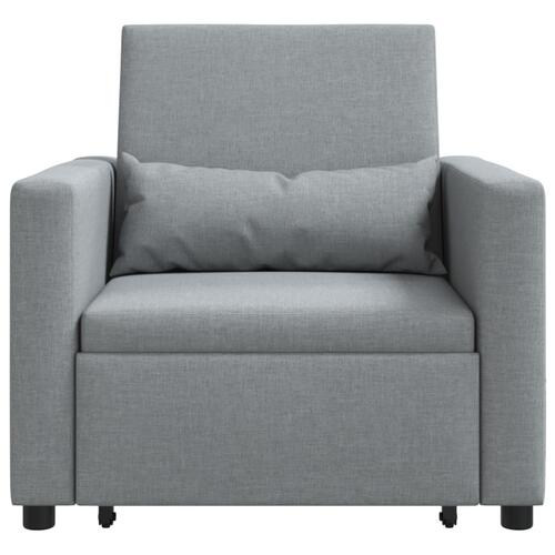 3-i-1 Enkel Sofa Seng Konverterbar Lysegrå Stof